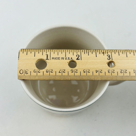 Royal Seasons Snowmen 4 Mug Lot 3.25" Cup Red‎ Band Dots Green Trim Stoneware - Picture 10 of 10